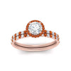 Load image into Gallery viewer, round-cut-orange-sapphire-halo-wedding-ring-set-in-rose-gold-FD8523ROGSAOR-NL-RG