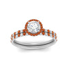 Load image into Gallery viewer, round-cut-orange-sapphire-halo-wedding-ring-set-in-white-gold-FD8523ROGSAOR-NL-WG