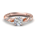 Load image into Gallery viewer, round-cut-orange-sapphire-twisted-vine-engagement-ring-in-rose-gold-FD9127RORGSAOR-NL-RG
