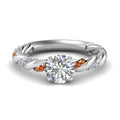 Thumbnail 11 - round-cut-orange-sapphire-twisted-vine-engagement-ring-in-white-gold-FD9127RORGSAOR-NL-WG