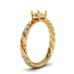 Load image into Gallery viewer, round-cut-orange-sapphire-twisted-vine-engagement-ring-in-yellow-gold-FD9127RORGSAORANGLE2-NL-YG
