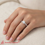 Load image into Gallery viewer, round-cut-pave-diamond-engagement-ring-in-platinum-FD11408ROR