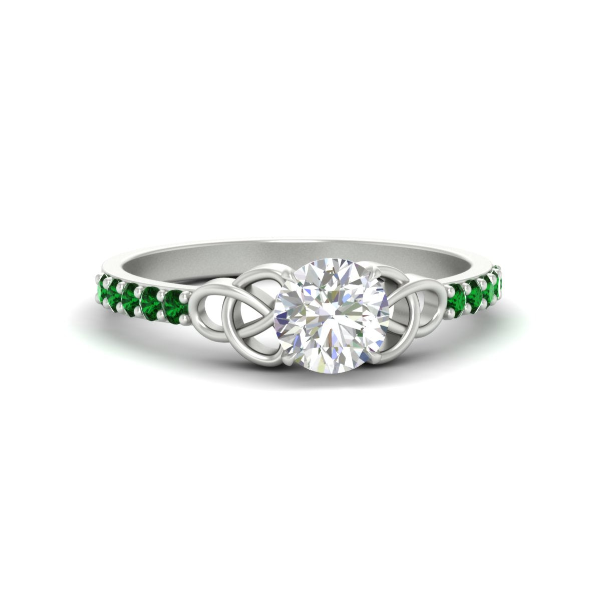 Round Cut Petite Celtic Engagement Ring