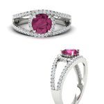 Load image into Gallery viewer, round-cut-pink-sapphire-halo-swirl-split-diamond-engagement-ring-in-white-gold-FD11180RORGSADRPI-NL-WG-GS.jpg
