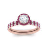 Load image into Gallery viewer, round-cut-pink-sapphire-halo-wedding-ring-set-in-rose-gold-FD8523ROGSADRPI-NL-RG