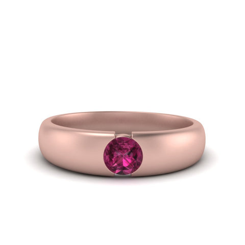 Tapered Solitaire Mens Wedding Ring