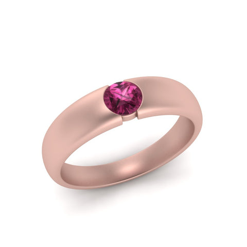 Tapered Solitaire Mens Wedding Ring