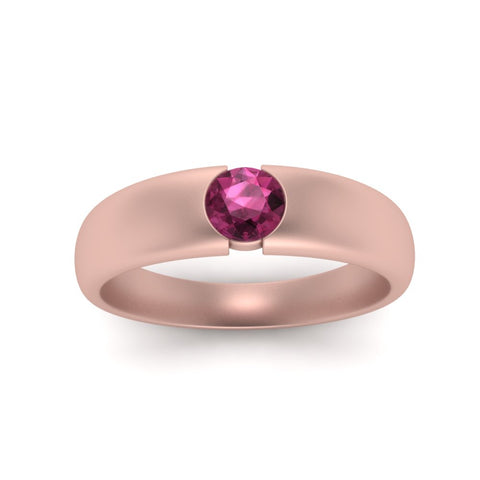 Tapered Solitaire Mens Wedding Ring