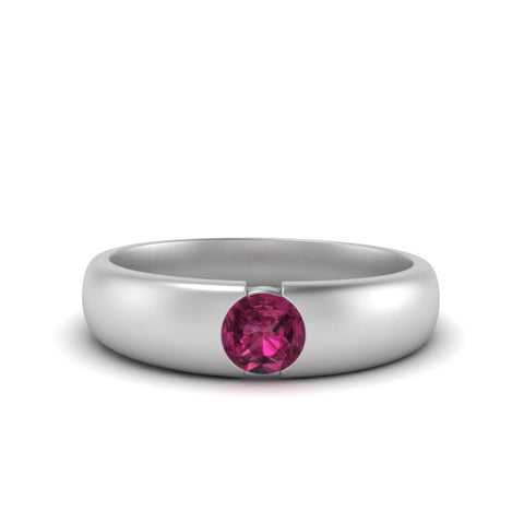Tapered Solitaire Mens Wedding Ring
