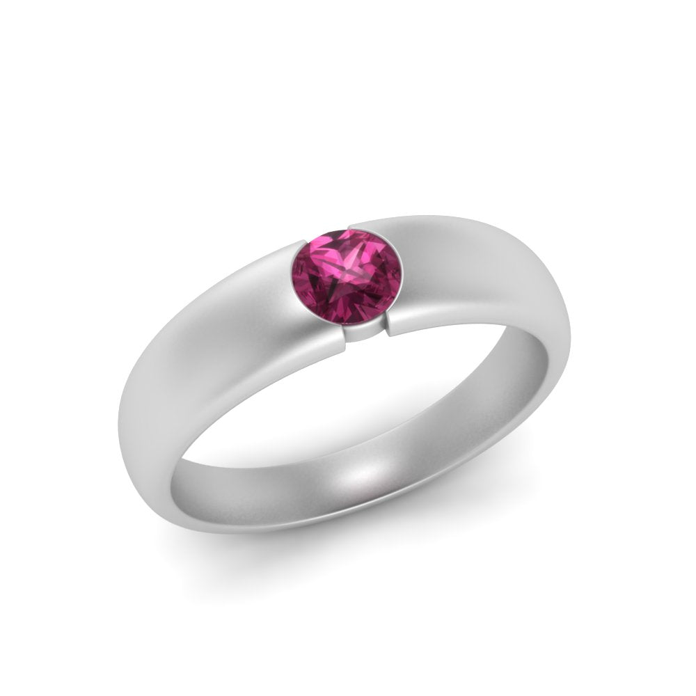 Tapered Solitaire Mens Wedding Ring