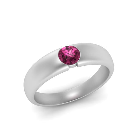 Tapered Solitaire Mens Wedding Ring