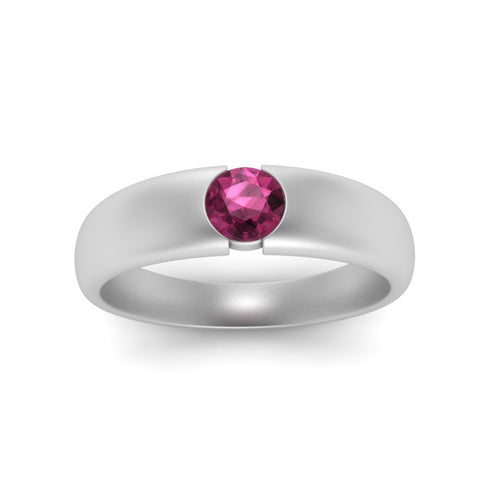 Tapered Solitaire Mens Wedding Ring