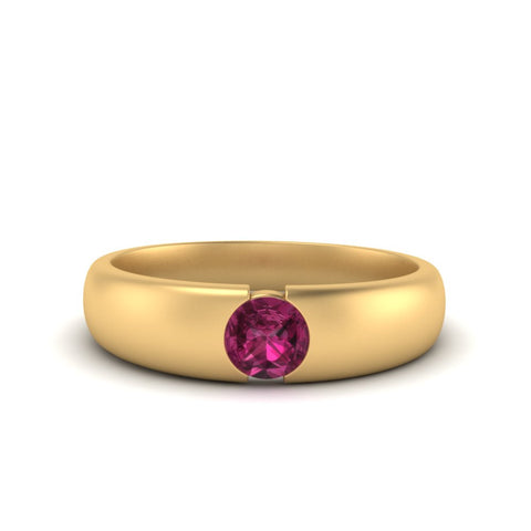 Tapered Solitaire Mens Wedding Ring