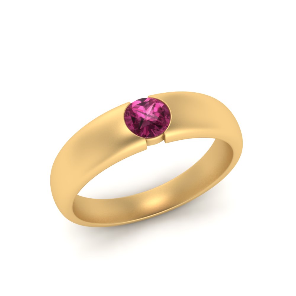 Tapered Solitaire Mens Wedding Ring