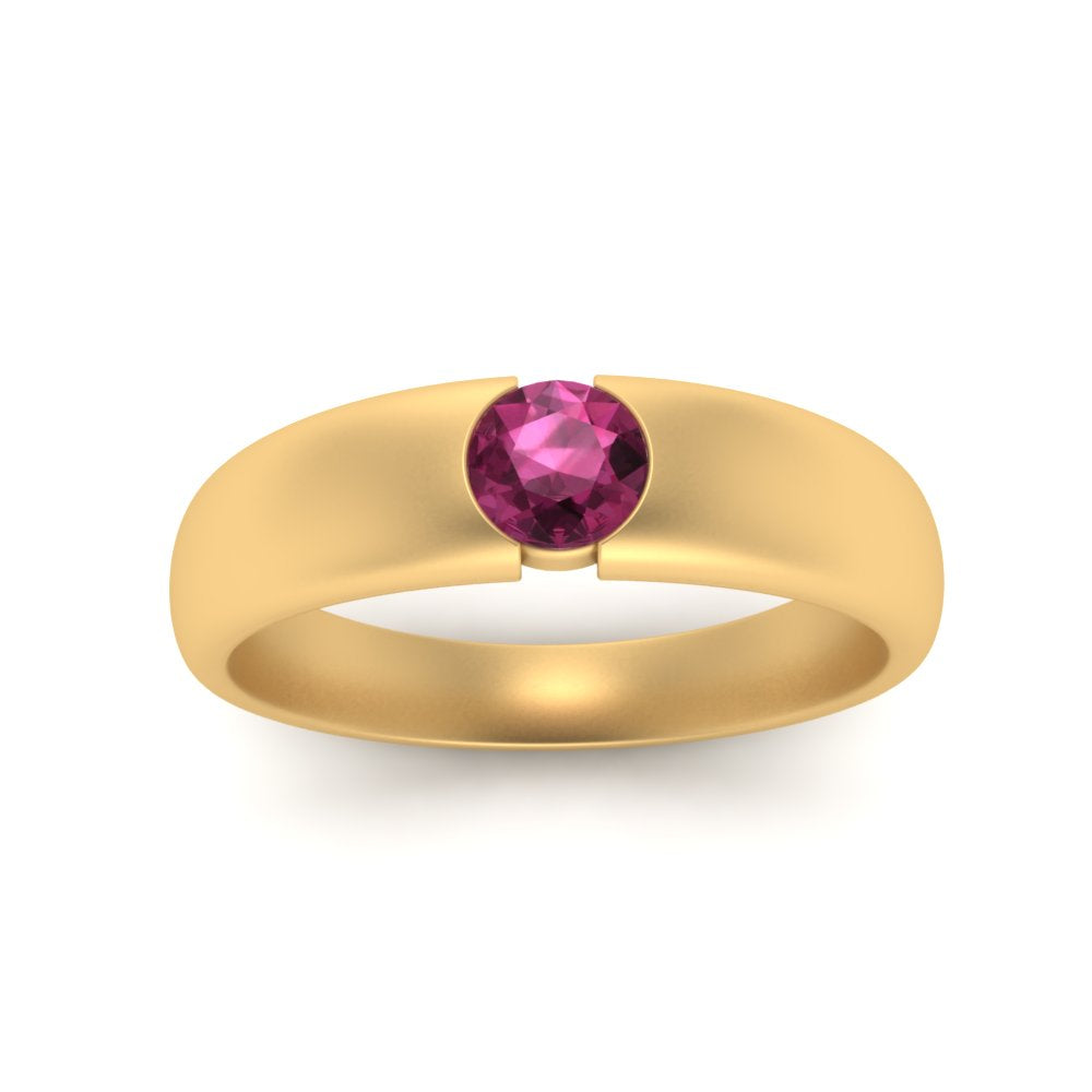 Tapered Solitaire Mens Wedding Ring