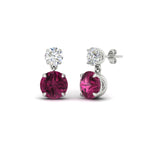 Load image into Gallery viewer, round-cut-pink-sapphire-stud-earrings-with-drop-design-in-white-gold-fdear11550rogsadrpiangle1-nl-wg.jpg?v=1769066477