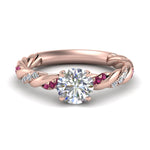 Load image into Gallery viewer, round-cut-pink-sapphire-twisted-vine-engagement-ring-in-rose-gold-FD9127RORGSADRPI-NL-RG
