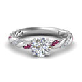 Thumbnail 8 - round-cut-pink-sapphire-twisted-vine-engagement-ring-in-white-gold-FD9127RORGSADRPI-NL-WG