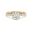 Load image into Gallery viewer, round-cut-prong-studded-accented-solitaire-engagement-ring-in-FD10955RORANGLE3-NL-YG