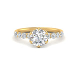 Load image into Gallery viewer, round-cut-prong-studded-accented-solitaire-engagement-ring-in-FD10955RORANGLE3-NL-YG
