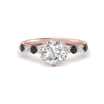 Load image into Gallery viewer, round-cut-prong-studded-black-diamond-accented-solitaire-engagement-ring-in-FD10955RORGBLACKANGLE3-NL-RG
