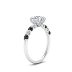 Load image into Gallery viewer, round-cut-prong-studded-black-diamond-accented-solitaire-engagement-ring-in-FD10955RORGBLACKANGLE3-NL-WG
