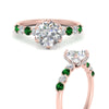 Load image into Gallery viewer, round-cut-prong-studded-emerald-accented-solitaire-engagement-ring-in-FD10955RORGEMGRANGLE3-NL-RG