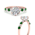 Load image into Gallery viewer, round-cut-prong-studded-emerald-accented-solitaire-engagement-ring-in-FD10955RORGEMGRANGLE3-NL-RG

