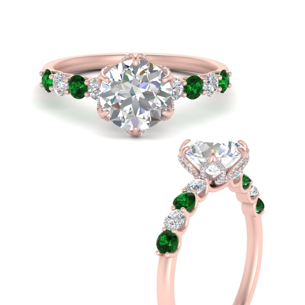 round-cut-prong-studded-emerald-accented-solitaire-engagement-ring-in-FD10955RORGEMGRANGLE3-NL-RG