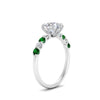 Load image into Gallery viewer, round-cut-prong-studded-emerald-accented-solitaire-engagement-ring-in-FD10955RORGEMGRANGLE3-NL-WG
