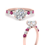 Load image into Gallery viewer, round-cut-prong-studded-pink-sapphire-accented-solitaire-engagement-ring-in-FD10955RORGSADRPIANGLE3-NL-RG
