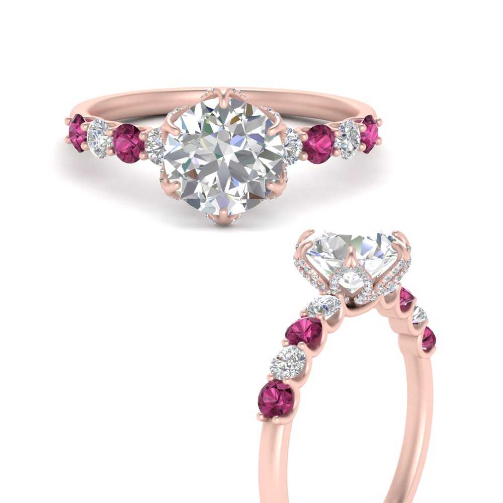 round-cut-prong-studded-pink-sapphire-accented-solitaire-engagement-ring-in-FD10955RORGSADRPIANGLE3-NL-RG