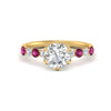 Load image into Gallery viewer, round-cut-prong-studded-pink-sapphire-accented-solitaire-engagement-ring-in-FD10955RORGSADRPIANGLE3-NL-YG