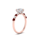 Load image into Gallery viewer, round-cut-prong-studded-ruby-accented-solitaire-engagement-ring-in-FD10955RORGRUDRANGLE3-NL-RG
