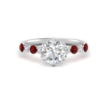 Load image into Gallery viewer, round-cut-prong-studded-ruby-accented-solitaire-engagement-ring-in-FD10955RORGRUDRANGLE3-NL-WG
