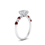 Load image into Gallery viewer, round-cut-prong-studded-ruby-accented-solitaire-engagement-ring-in-FD10955RORGRUDRANGLE3-NL-WG
