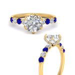 Load image into Gallery viewer, round-cut-prong-studded-sapphire-accented-solitaire-engagement-ring-in-FD10955RORGSABLANGLE3-NL-YG
