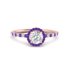Load image into Gallery viewer, round-cut-purple-topaz-halo-petite-engagement-ring-in-rose-gold-FD8523RORGVITOANGLE3-NL-RG
