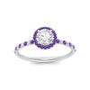 Load image into Gallery viewer, round-cut-purple-topaz-halo-petite-engagement-ring-in-white-gold-FD8523RORGVITOANGLE3-NL-WG