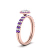 Load image into Gallery viewer, round-cut-purple-topaz-halo-wedding-ring-set-in-rose-gold-FD8523ROGVITO-NL-RG