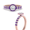Load image into Gallery viewer, round-cut-purple-topaz-halo-wedding-ring-set-in-rose-gold-FD8523ROGVITO-NL-RG
