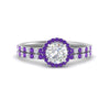 Load image into Gallery viewer, round-cut-purple-topaz-halo-wedding-ring-set-in-white-gold-FD8523ROGVITO-NL-WG