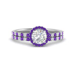 Load image into Gallery viewer, round-cut-purple-topaz-halo-wedding-ring-set-in-white-gold-FD8523ROGVITO-NL-WG
