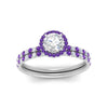 Load image into Gallery viewer, round-cut-purple-topaz-halo-wedding-ring-set-in-white-gold-FD8523ROGVITO-NL-WG