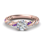 Load image into Gallery viewer, round-cut-purple-topaz-twisted-vine-engagement-ring-in-rose-gold-FD9127RORGVITO-NL-RG