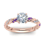 Load image into Gallery viewer, round-cut-purple-topaz-twisted-vine-engagement-ring-in-rose-gold-FD9127RORGVITOANGLE5-NL-RG
