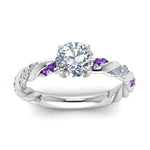 Load image into Gallery viewer, round-cut-purple-topaz-twisted-vine-engagement-ring-in-white-gold-FD9127RORGVITOANGLE5-NL-WG