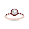 Load image into Gallery viewer, round-cut-ruby-halo-petite-engagement-ring-in-rose-gold-FD8523RORGRUDRANGLE3-NL-RG