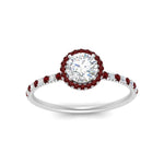 Load image into Gallery viewer, round-cut-ruby-halo-petite-engagement-ring-in-white-gold-FD8523RORGRUDRANGLE3-NL-WG
