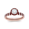 Load image into Gallery viewer, round-cut-ruby-halo-wedding-ring-set-in-rose-gold-FD8523ROGRUDR-NL-RG